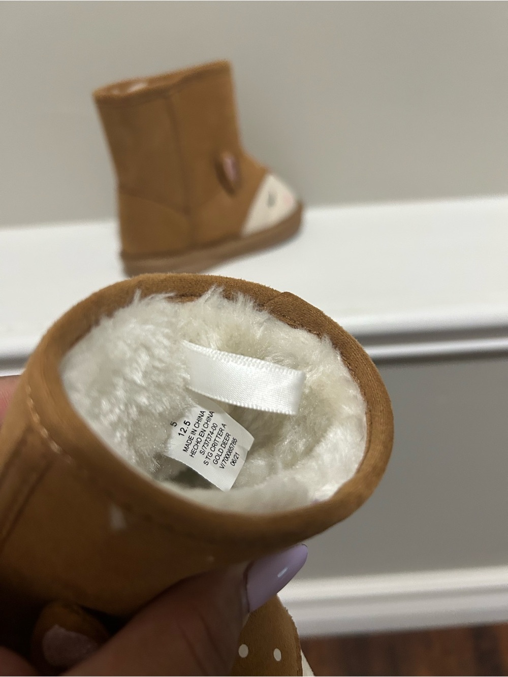 ⚡️2 for $38 Toddler Deer Booties Faux-Suede Winter Boots - Picture 8 of 9